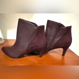 Alfani Women’s Harpperl Malbec Leather Dress Booties